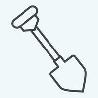 Icon Shovel. related to Mining symbol. line style. simple design editable. simple illustration vector