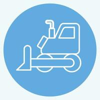 Icon Bulldozer. related to Mining symbol. blue eyes style. simple design editable. simple illustration vector