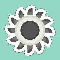 Sticker line cut Cutter. related to Mining symbol. simple design editable. simple illustration vector