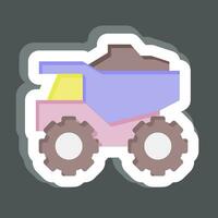 pegatina camión. relacionado a minería símbolo. sencillo diseño editable. sencillo ilustración vector