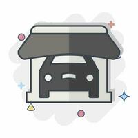 Icon Shop. related to Car ,Automotive symbol. comic style. simple design editable. simple illustration vector