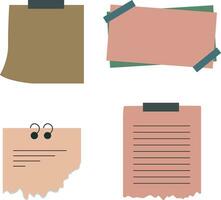 Paper Note Shape. Isolated on White Background. Vector Illustration Set.