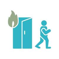 Unique Running from Fire Vector Icon