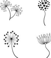 Dandelion Flat Icon. Vector Illustration Set