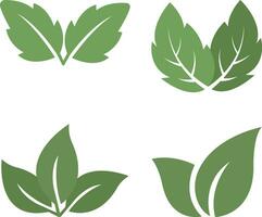 Leaf Icon Set. Simple Shape. Vector Illustration