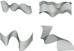 Abstract Wavy Line Set. Isolated on White Background. Vector Illustration