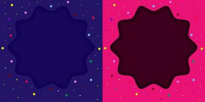 Set of two abstract backgrounds with stars and space for text. vector