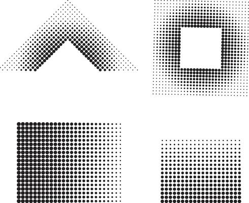 Halftone Shape in Flat Design. Vector Illustration