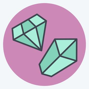 Icon Gemstone. related to Mining symbol. color mate style. simple design editable. simple illustration vector