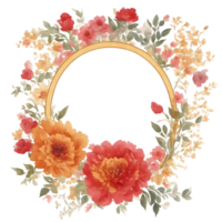 Romantic flower frame clip art png