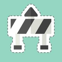 Sticker line cut Traffic Barrier. related to Mining symbol. simple design editable. simple illustration vector