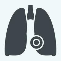 Icon Lung Disease. related to Body Ache symbol. glyph style. simple design editable. simple illustration vector