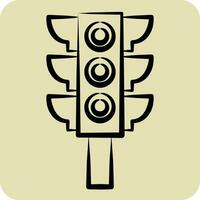 Icon Road Traffic. related to Car ,Automotive symbol. hand drawn style. simple design editable. simple illustration vector