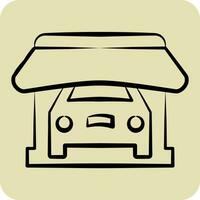 icono tienda. relacionado a coche ,automotor símbolo. mano dibujado estilo. sencillo diseño editable. sencillo ilustración vector