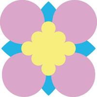 Light Blue Pink Simple Geometric Flower Element vector