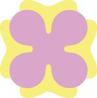 Pink Yellow Simple Geometric Flower Element vector