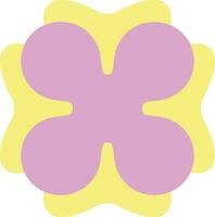 Pink Yellow Simple Geometric Flower Element vector