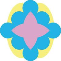 Light Blue Pink Simple Geometric Flower Element vector