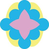 Light Blue Pink Simple Geometric Flower Element vector