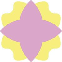 Pink Yellow Simple Geometric Flower Element vector