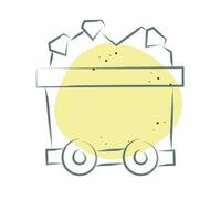 Icon Mining Cart. related to Mining symbol. Color Spot Style. simple design editable. simple illustration vector