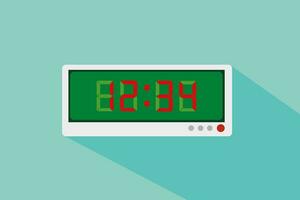 Electronic alarm clock icon. Modern Flat style with a long shadow photo