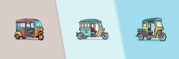 rickshaw vector clip art illustration