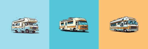 motorhome vector clip art illustration