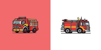 firetruck vector clip art illustration