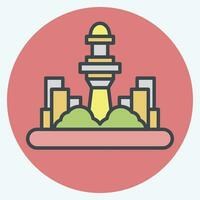 Icon Kuala Lumpur. related to Capital symbol. color mate style. simple design editable. simple illustration vector