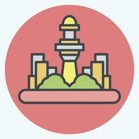 Icon Kuala Lumpur. related to Capital symbol. color mate style. simple design editable. simple illustration vector