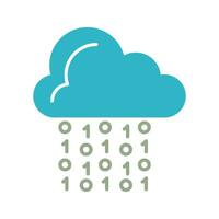 icono de vector de codificación de nube