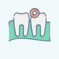 Icon Toothache. related to Body Ache symbol. doodle style. simple design editable. simple illustration vector