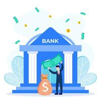 Illustration vector graphic cartoon character of bank