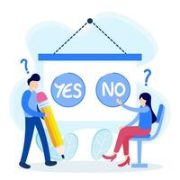 Illustration vector graphic cartoon character of yes or no