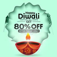 happy diwali sales banner template design with fireworks background. Vector illustration.