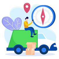 Illustration vector graphic cartoon character of navigation