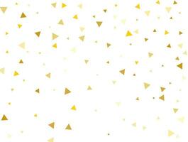 Golden Triangular Confetti. Vector illustration