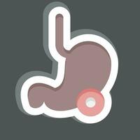 Sticker Stomach. related to Body Ache symbol. simple design editable. simple illustration vector