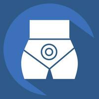 Icon Butt pain. related to Body Ache symbol. long shadow style. simple design editable. simple illustration vector