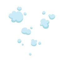 Vector cartoon soap foam set with bubbles. light blue suds of bath, shampoo, shaving, mousse