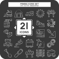 Icon Set Mining. related to Industry symbol. chalk Style. simple design editable. simple illustration vector