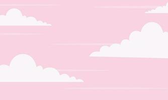 Vector pink fairytale sky background. white and pastel color clouds for imaginary world