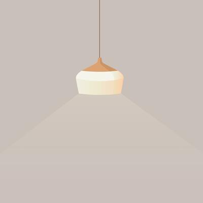 Vector a modern ceiling lamp in a cartoon style an element of a modern interior vector illustration