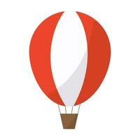 Vector flat hot air balloon, isolated on white