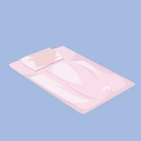 Vector illustration of bed on white background