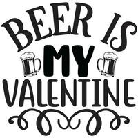 beer is my valentine vector