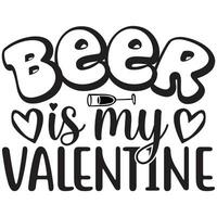 beer is my valentine vector