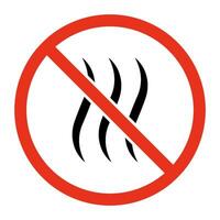 Prohibited odor, no smell sign. Forbidden smoke, heat symbol. Vector icon