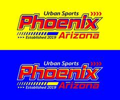 Phoenix city racing typeface, for print on t shirts etc. vector